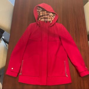 Tommy Hilfiger Red Peacoat with detachable hood